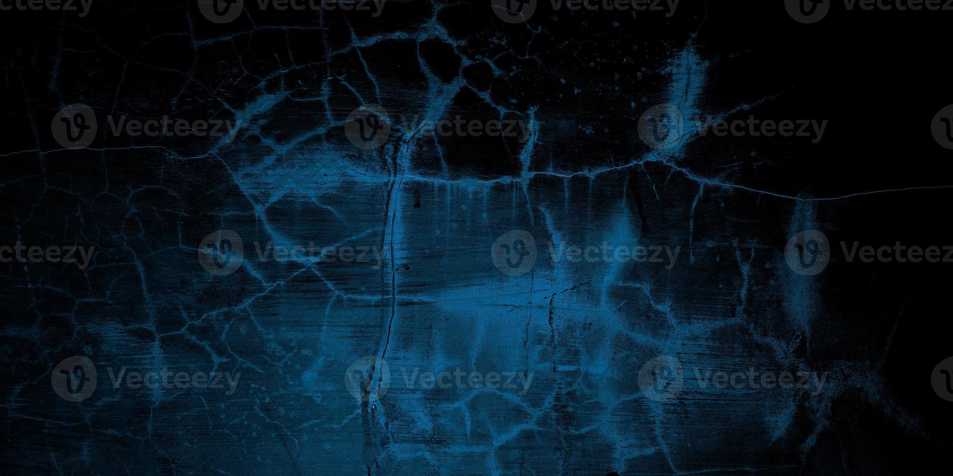 Scary dark blue cracked wall for background photo