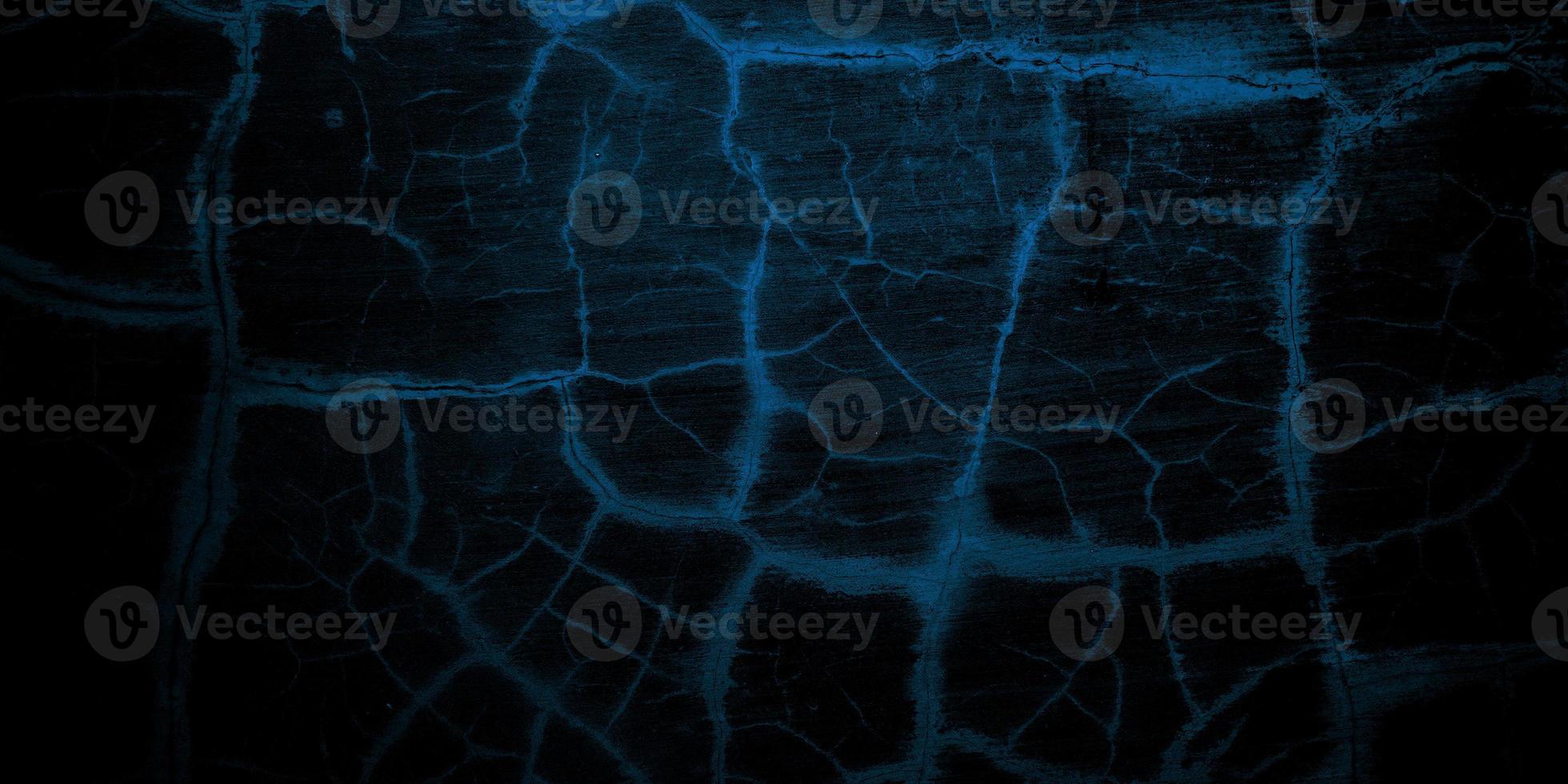 Scary dark blue cracked wall for background photo