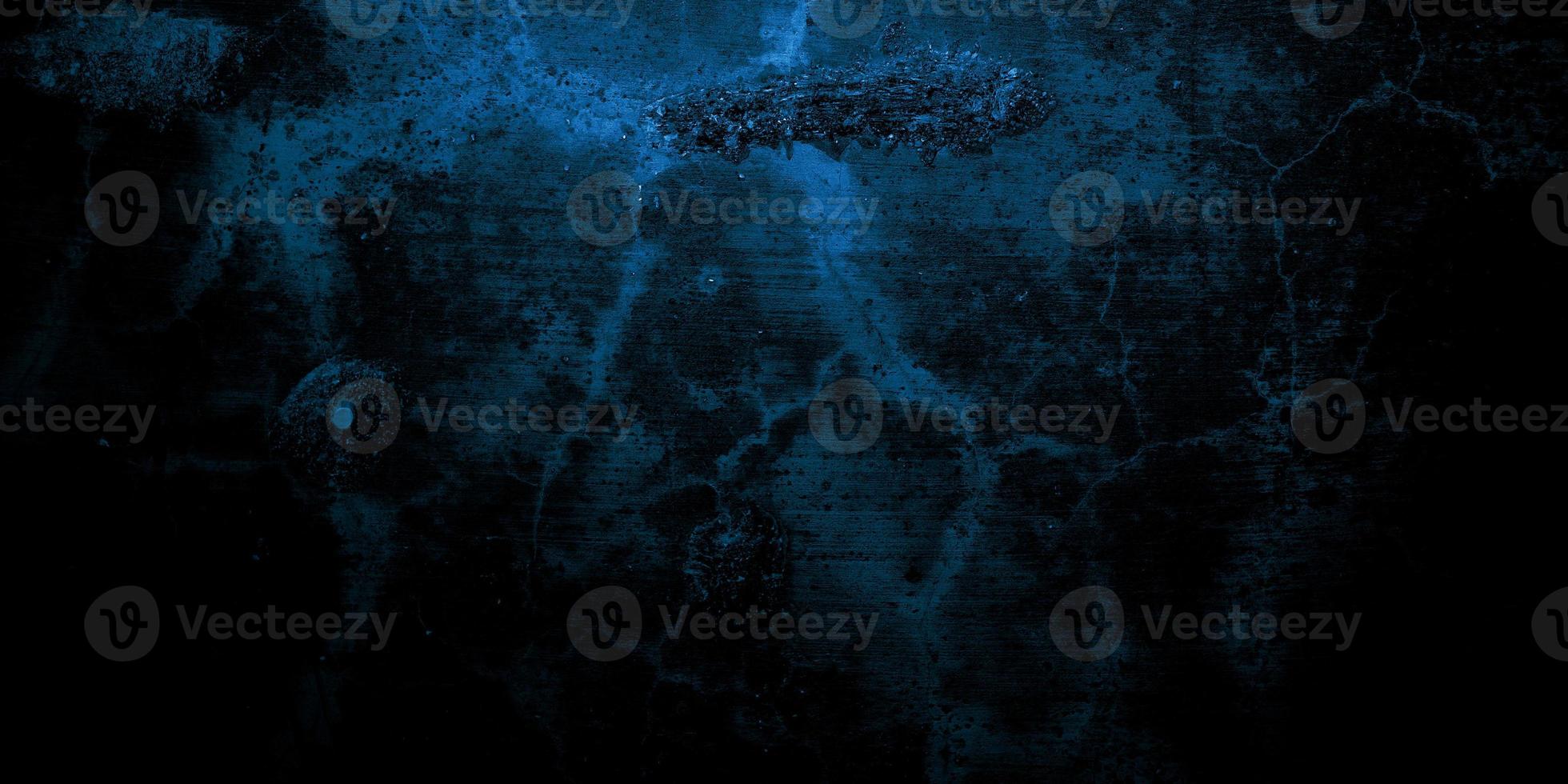 Scary dark blue cracked wall for background photo