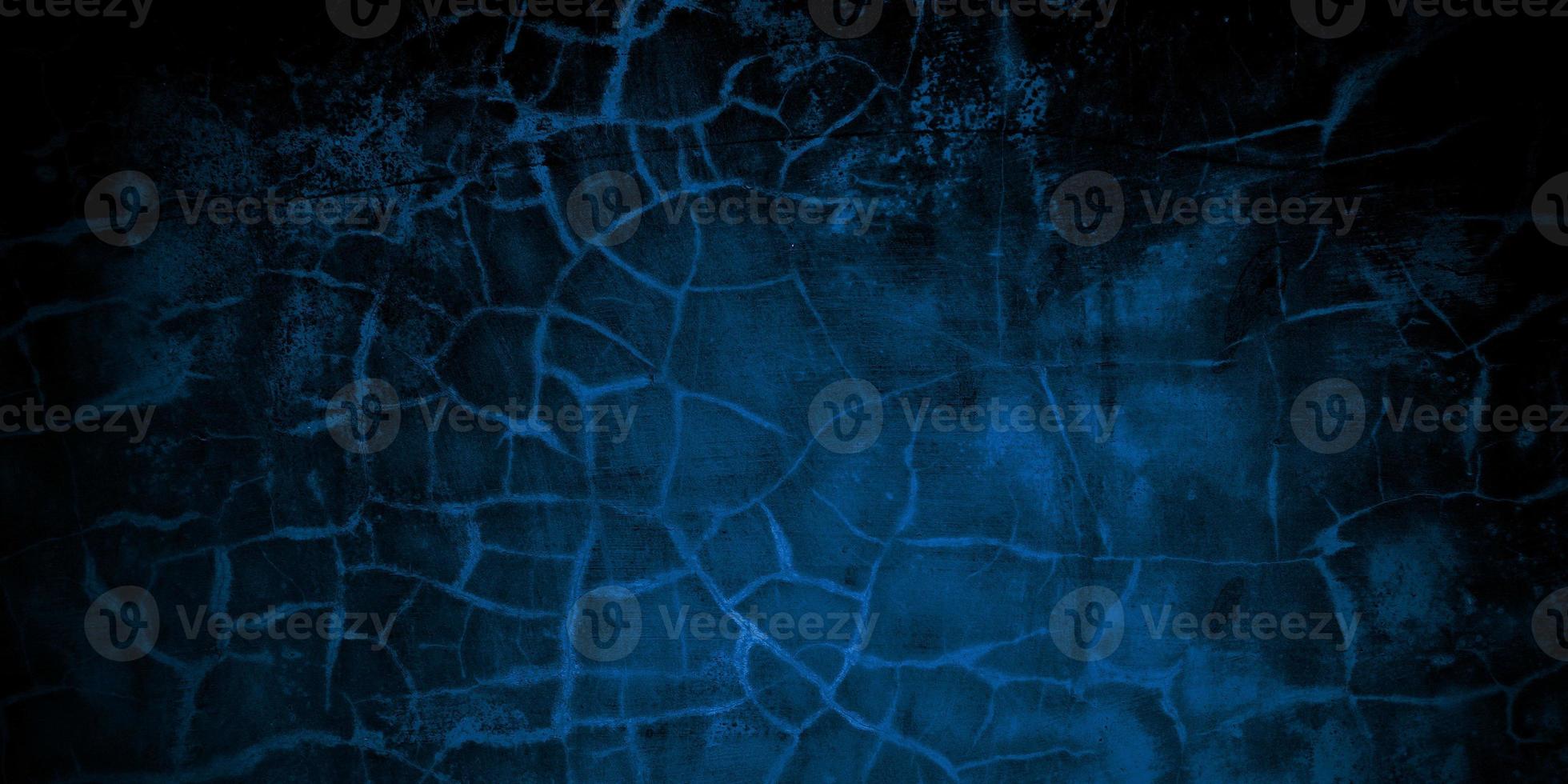 Scary dark blue cracked wall for background photo