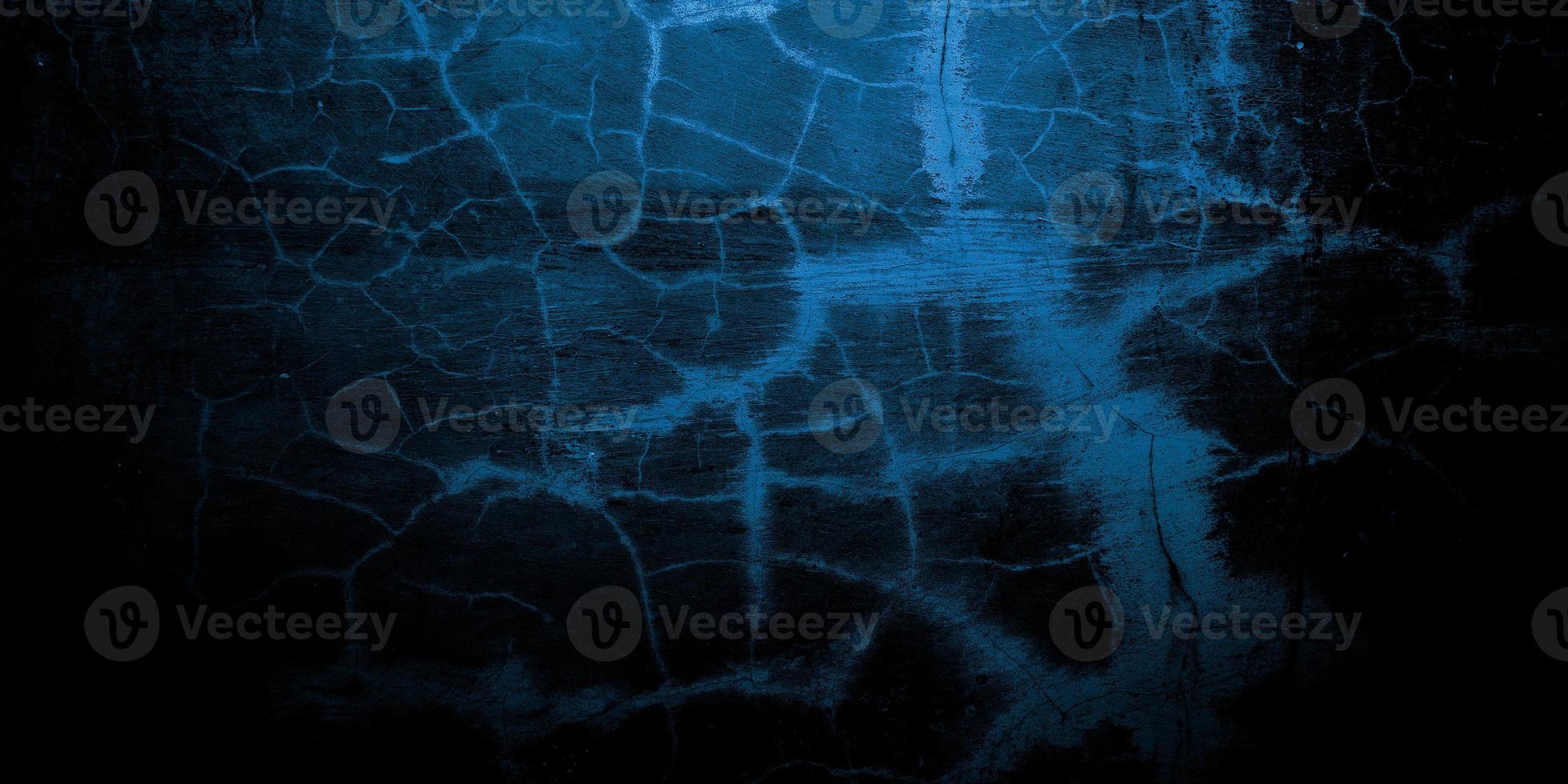 Scary dark blue cracked wall for background photo