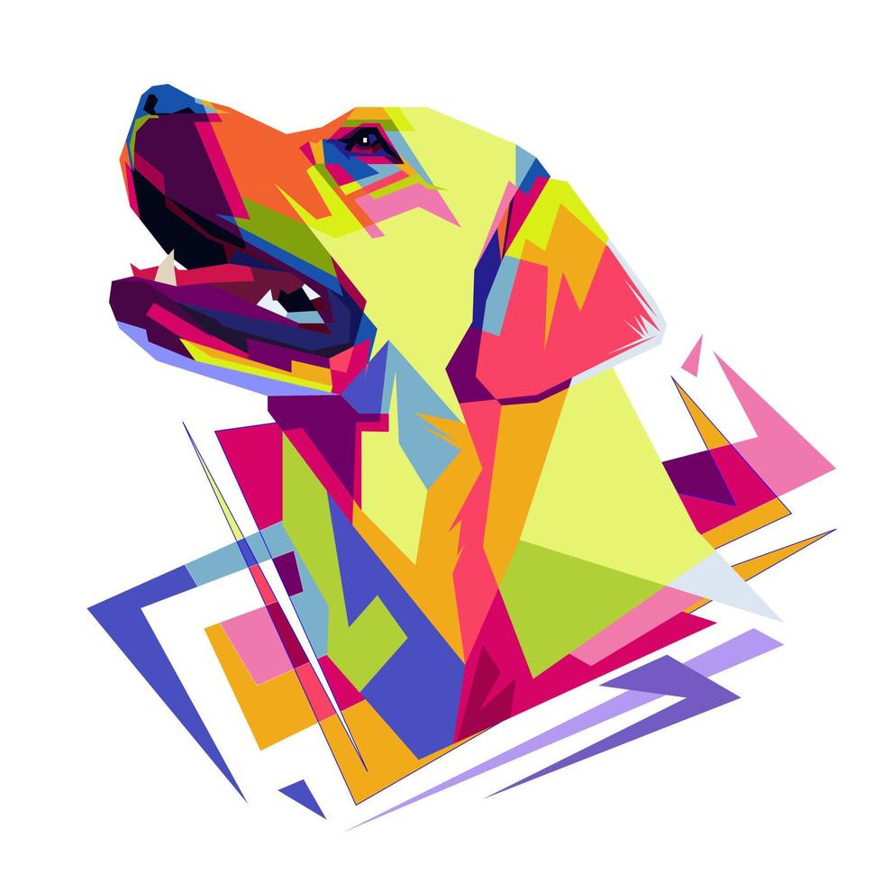 Dog head in pop art illustration vector