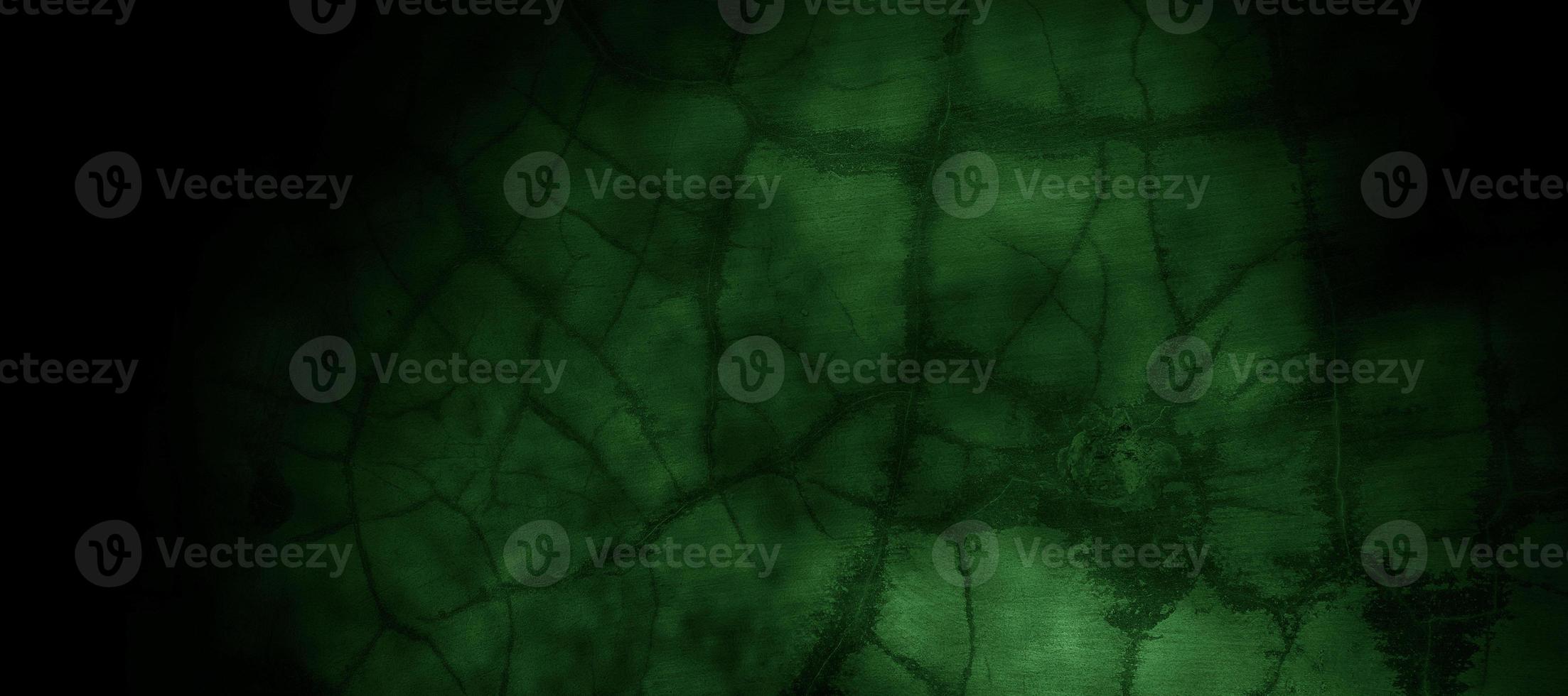 Scary dark green misty cracked wall for background photo