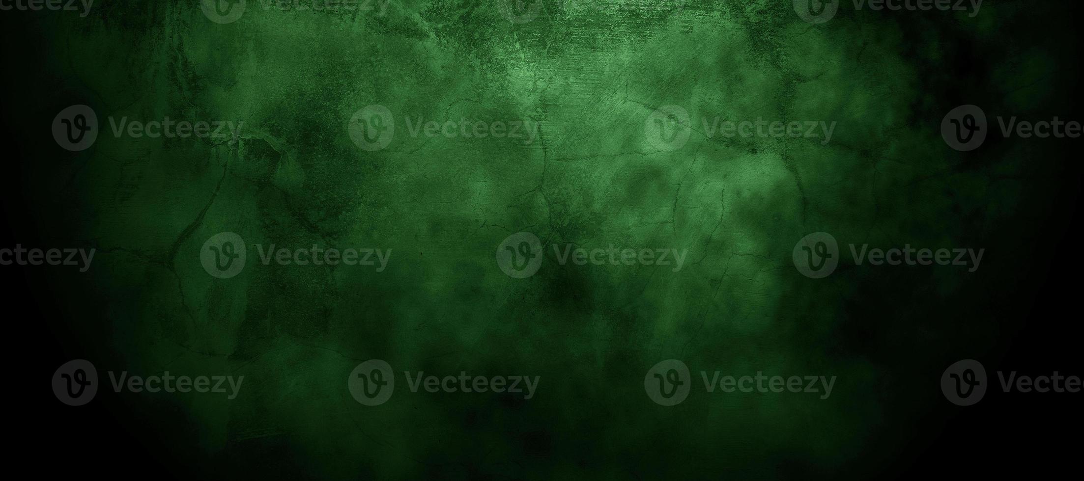 Scary dark green misty cracked wall for background photo