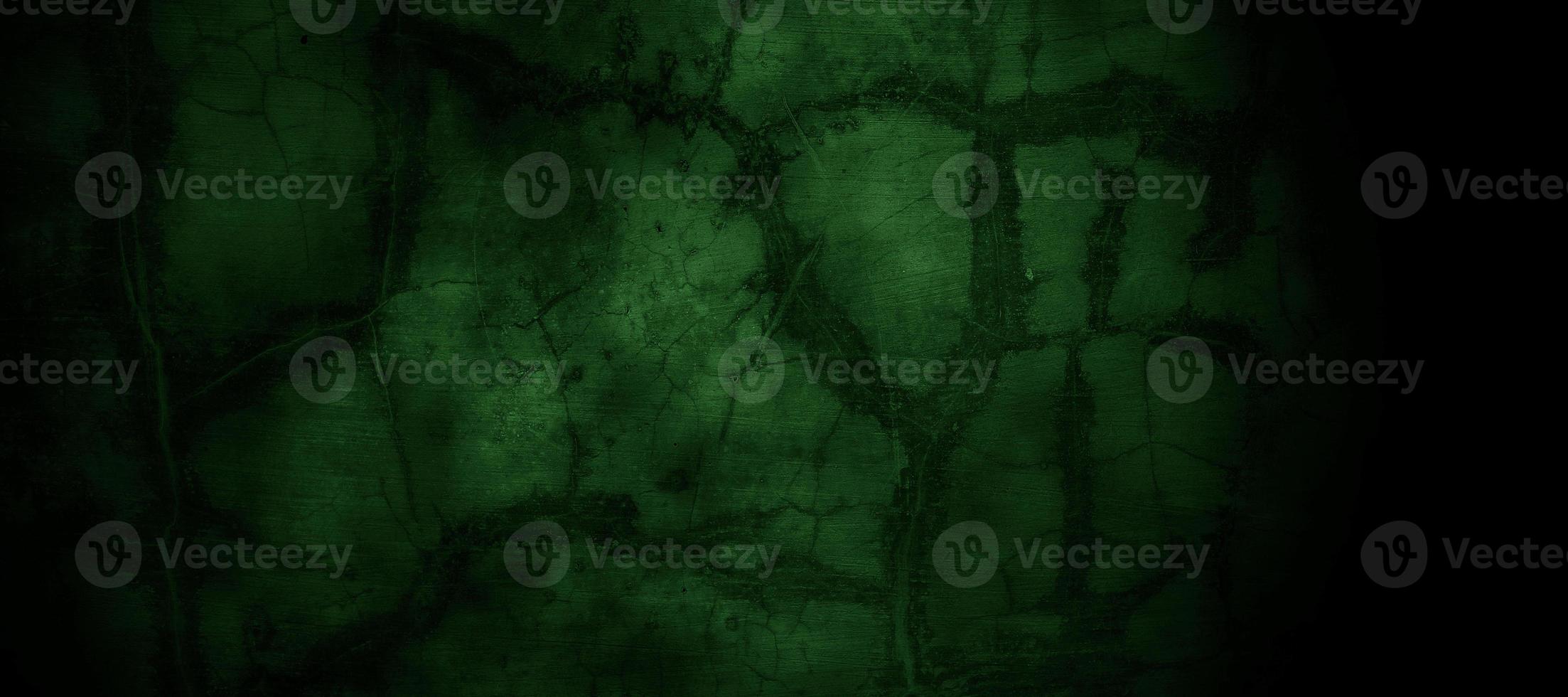 Scary dark green misty cracked wall for background photo