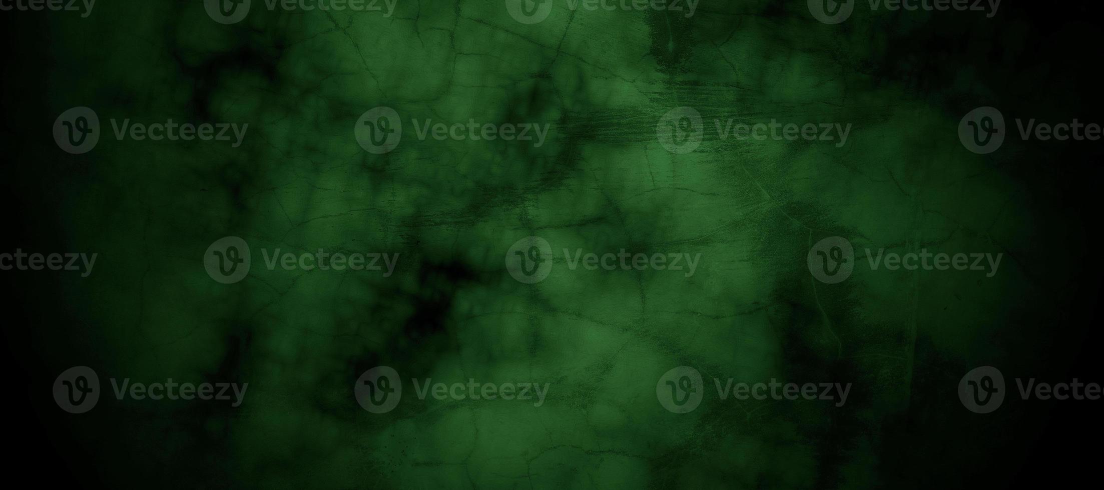 Scary dark green misty cracked wall for background photo
