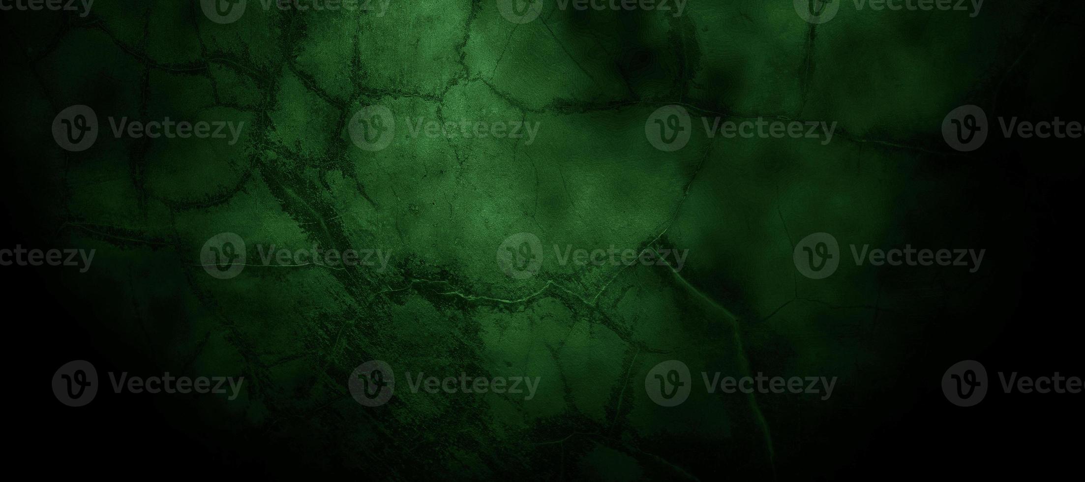 Scary dark green misty cracked wall for background photo