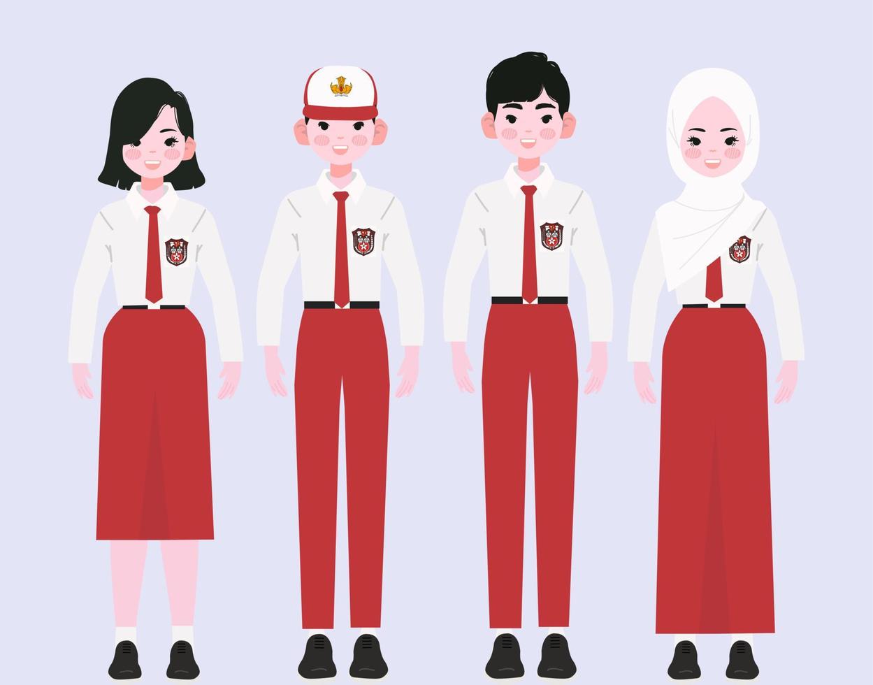 estudiante de secundaria primaria indonesia vector