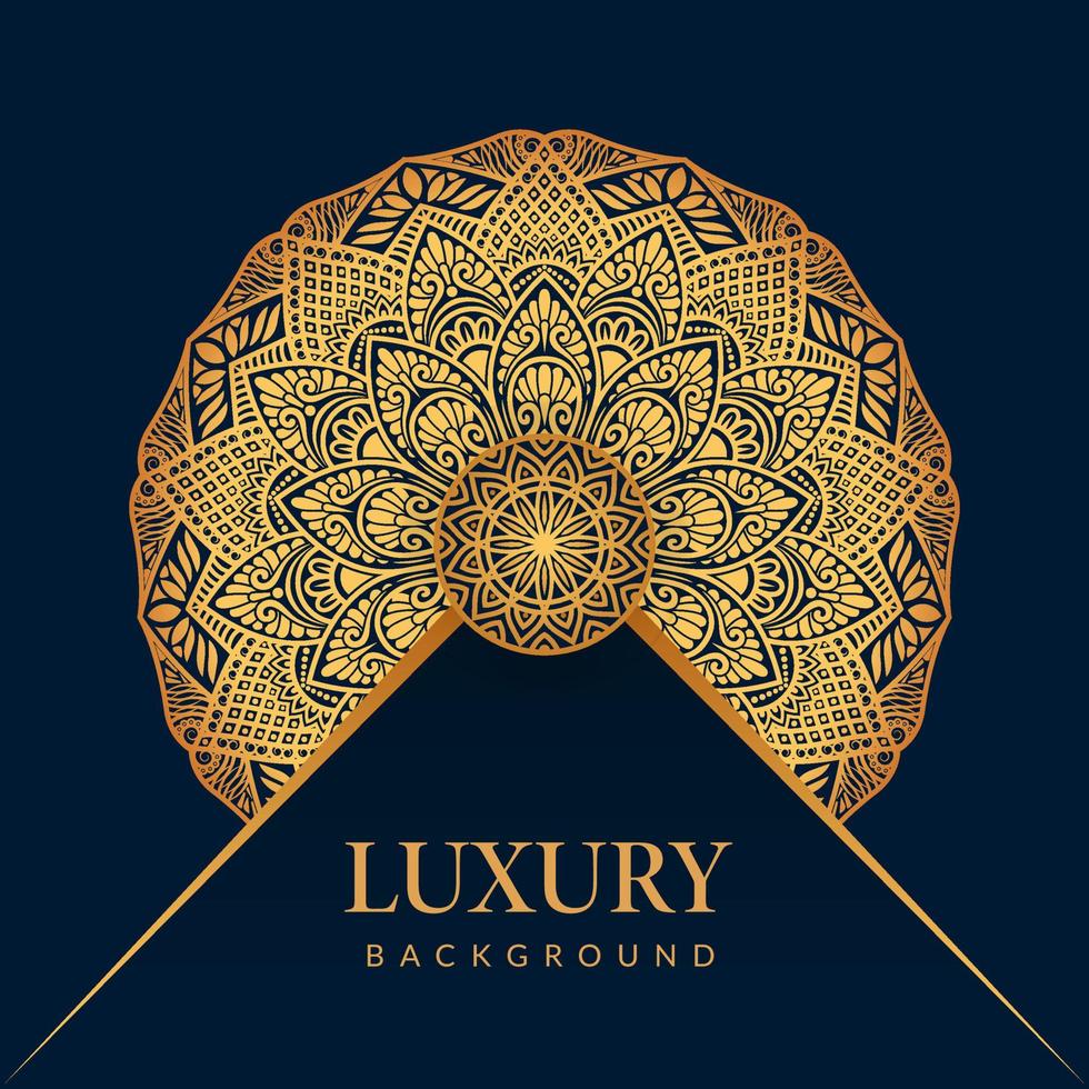 Diseño de fondo de mandala ornamental de lujo en color dorado, estilo árabe islámico oriental. mandala decorativo de estilo Ramadán. mandala para imprimir vector