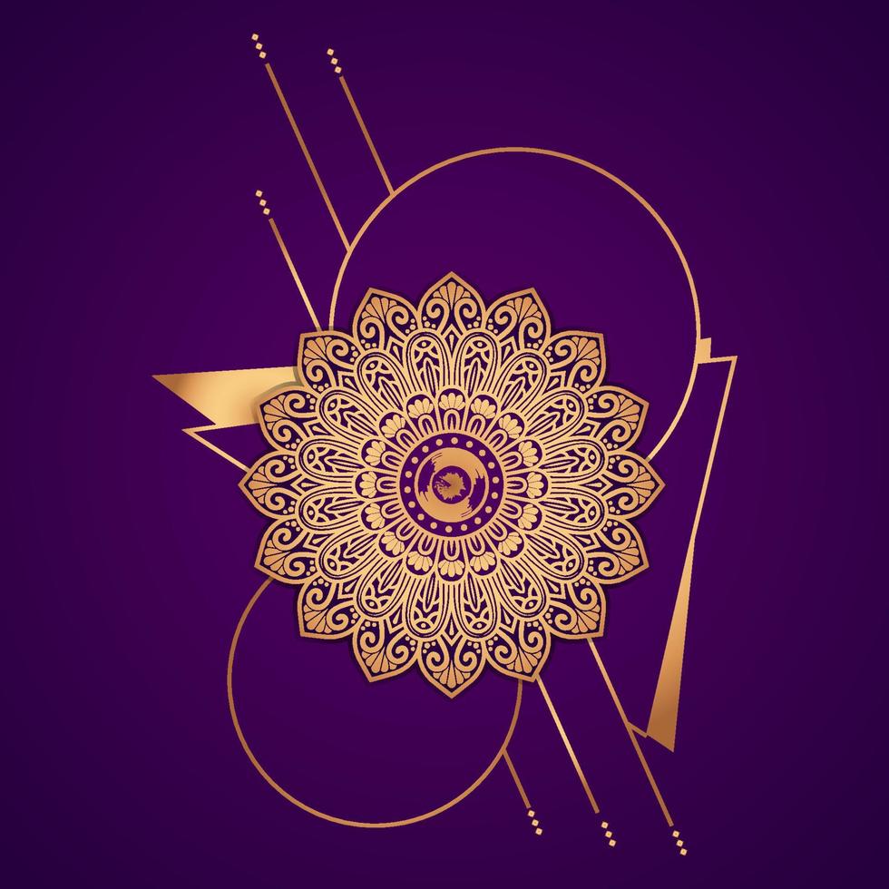 Mandala de lujo con diseño floral arabesco dorado, estilo árabe islámico oriental. mandala decorativo de estilo Ramadán. mandala para imprimir vector