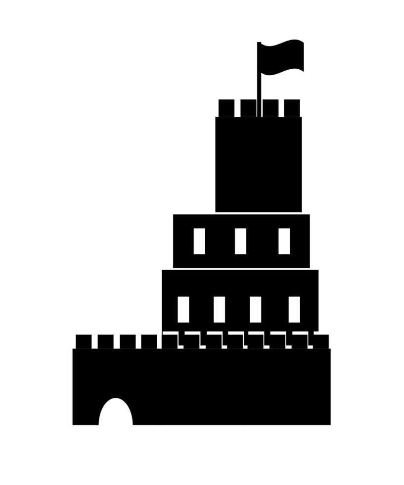 símbolo de icono de diseño de ilustración de vector de castillo