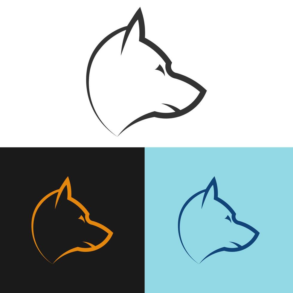 Ilustración de vector de cabeza de lobo simple.