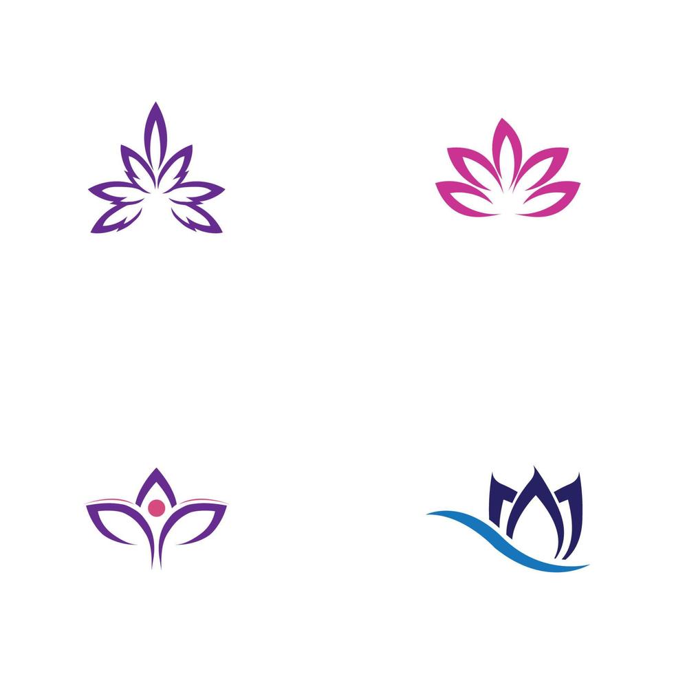 set of beautiful lotus flower vector