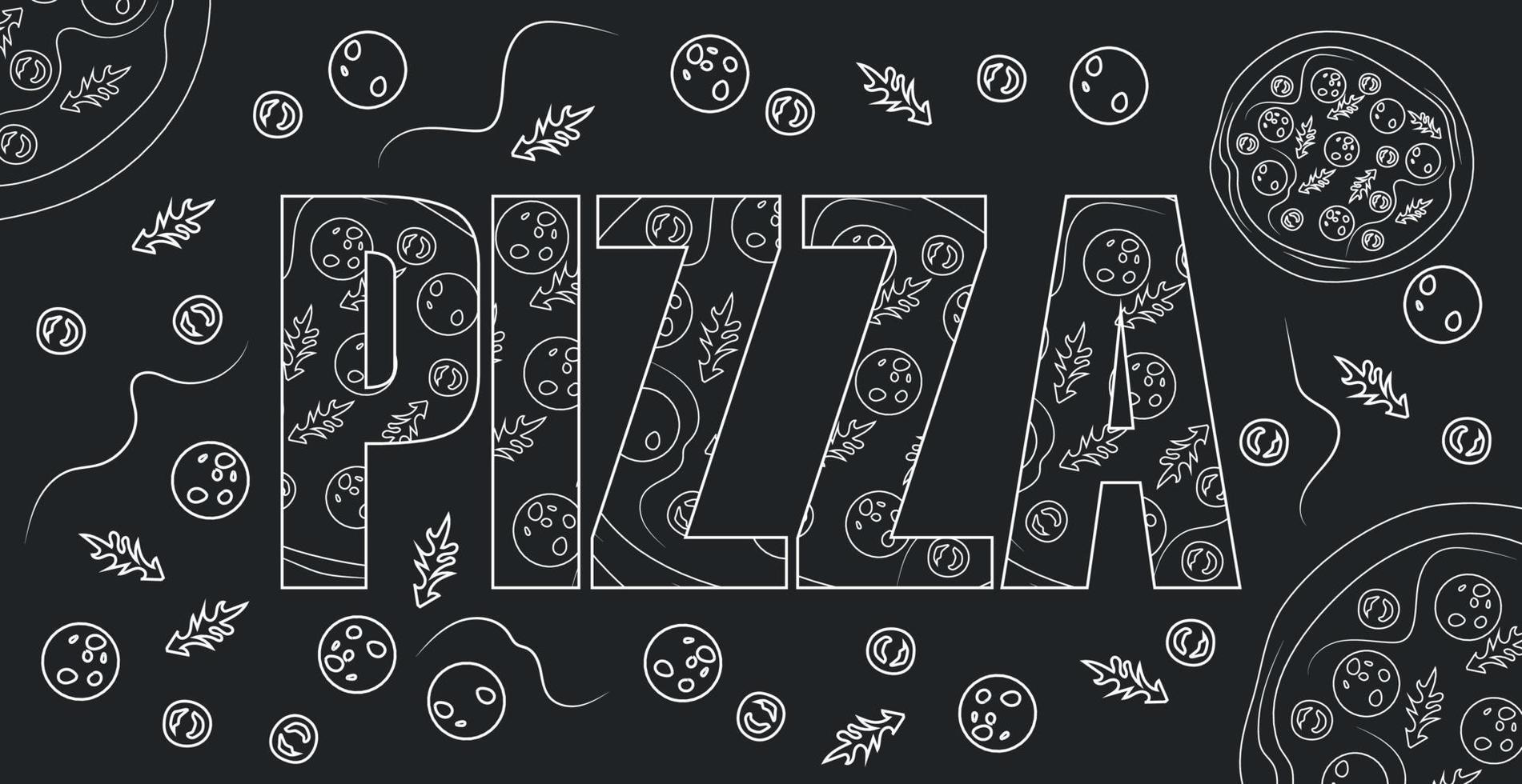 pizza de palabra estilizada como un logotipo elegante - vector
