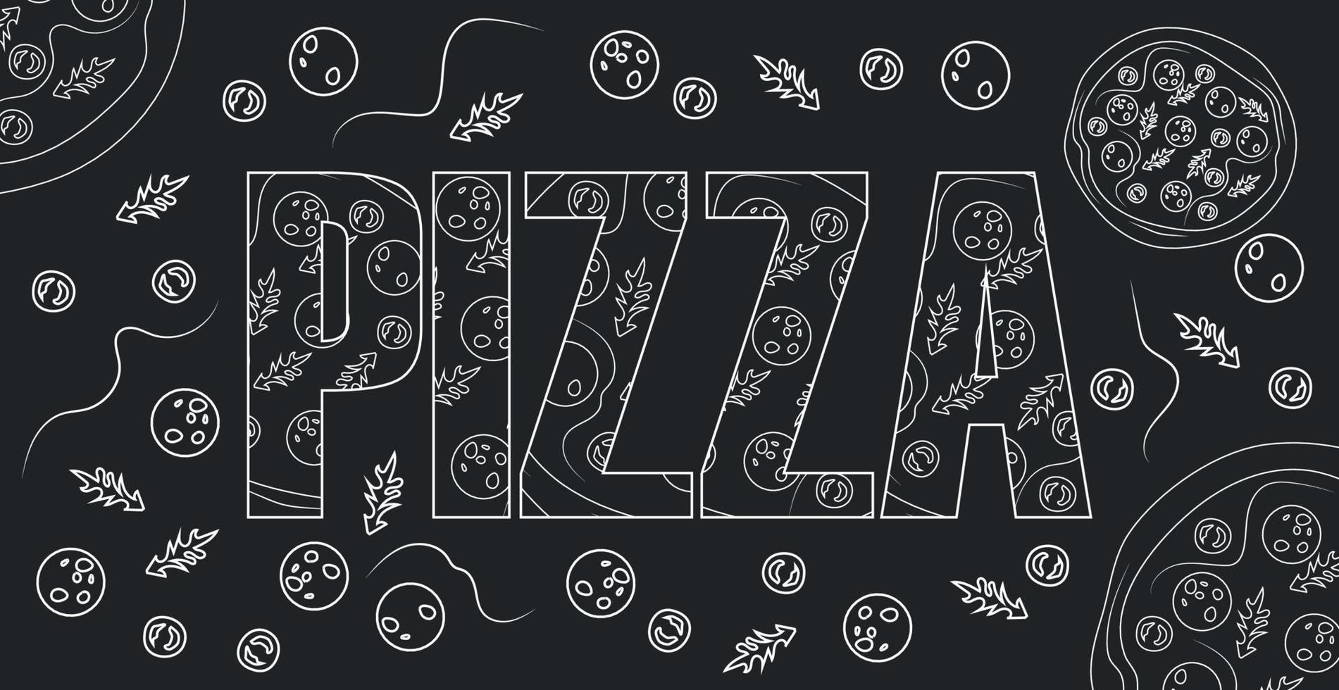Word PIZZA stylized as a stylish logo - Vector
