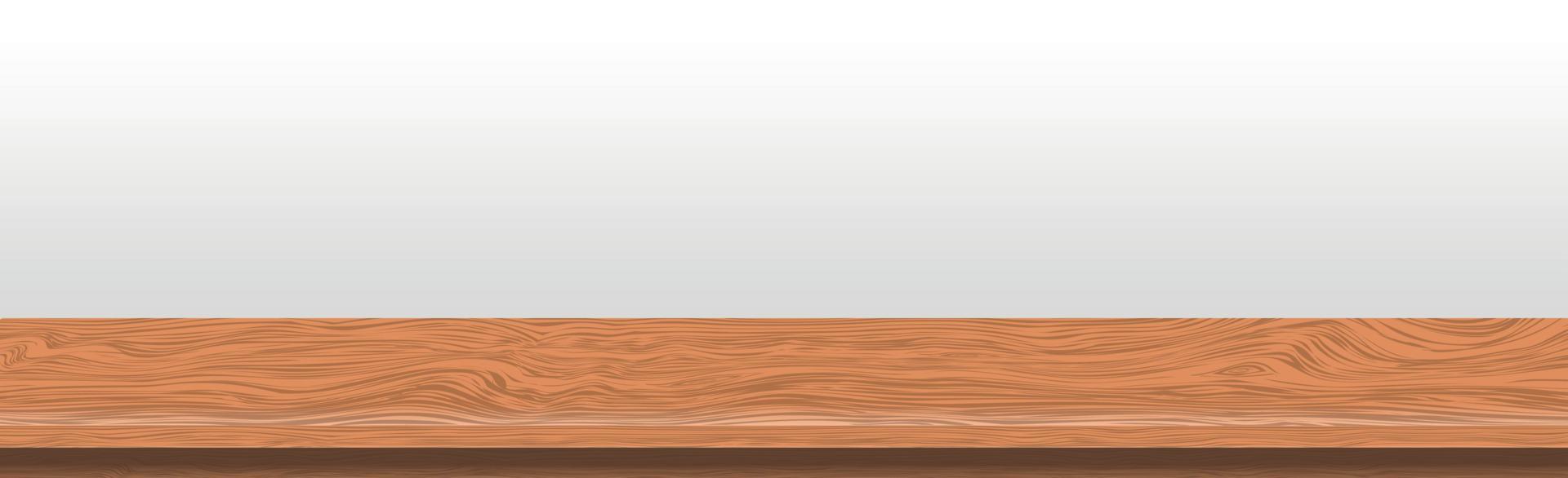 Large table top, wooden texture from boards, white background - Vector