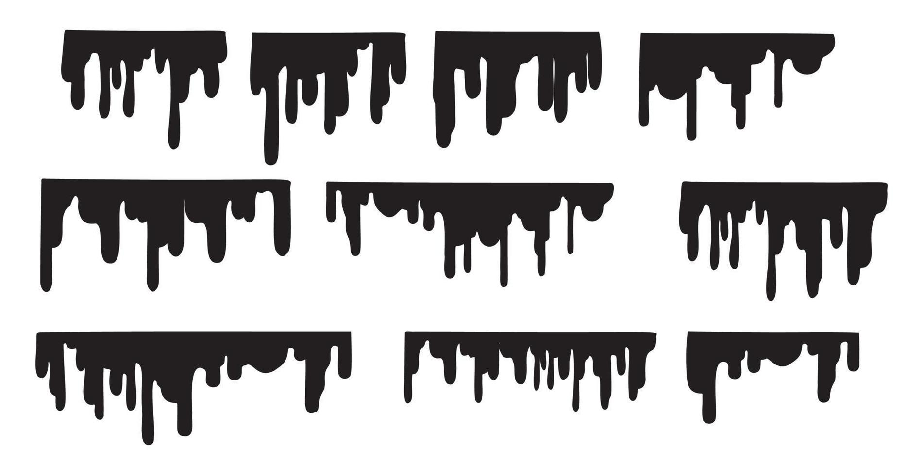 SET different blood streaks on a white background - Vector