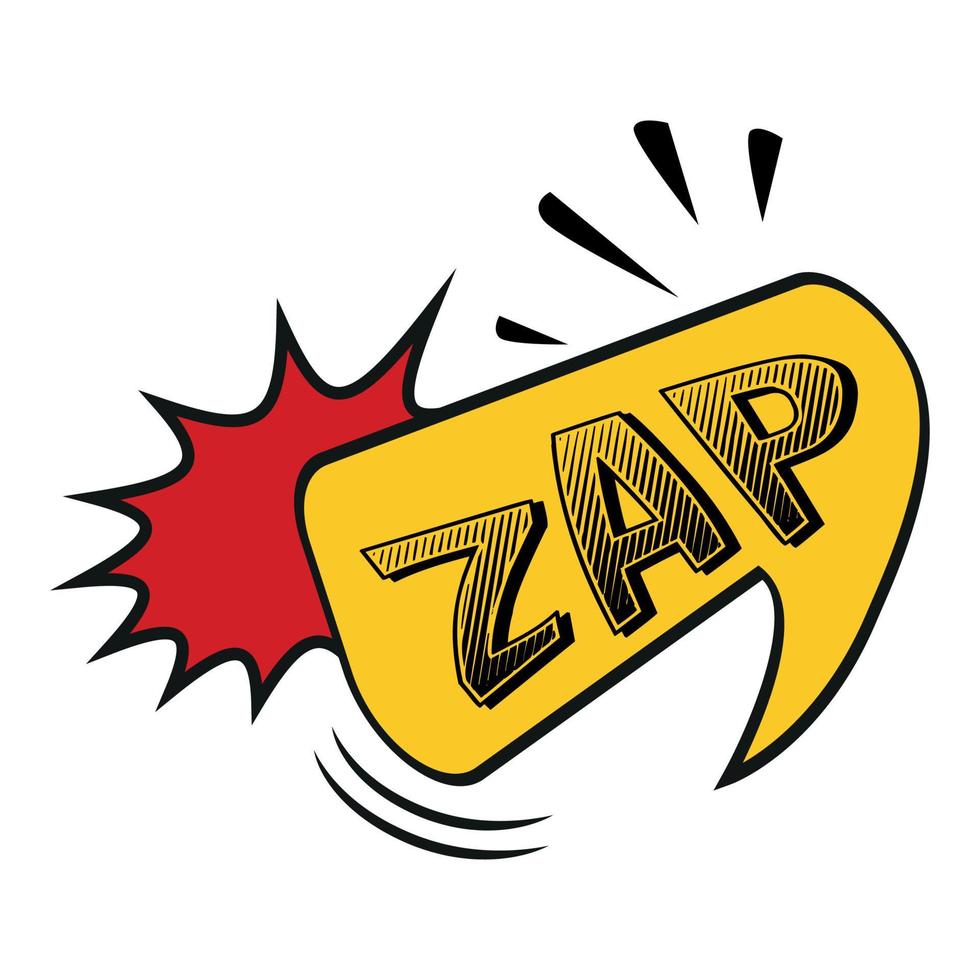 Comic lettering ZAP on white background - Vector