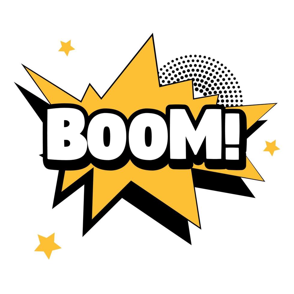 Comic lettering BOOM on white background - Vector