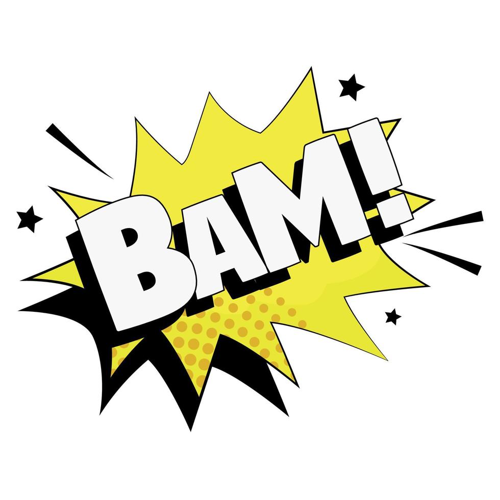 Comic lettering BAM on white background - Vector