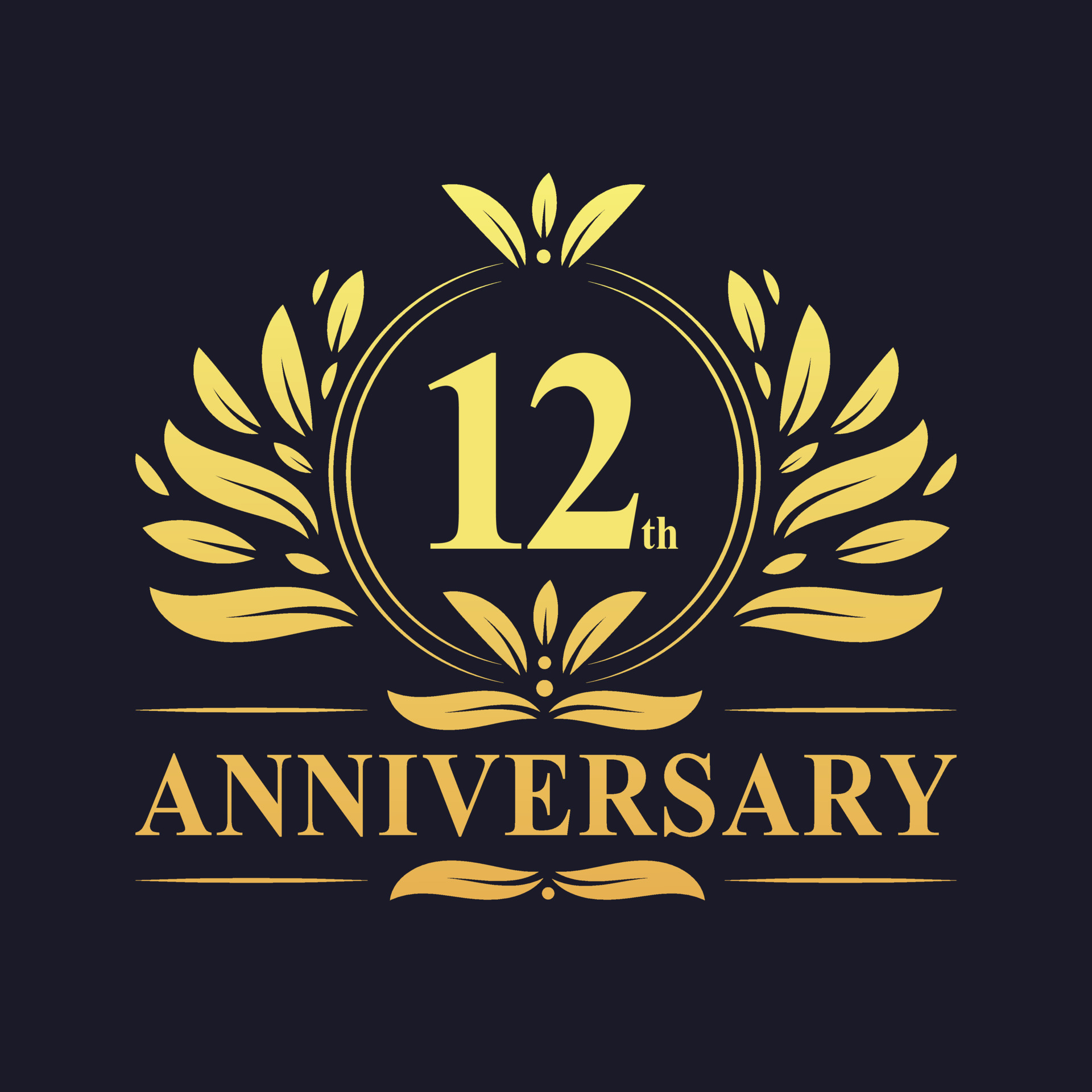 Free Vector  12th anniversary, golden edition