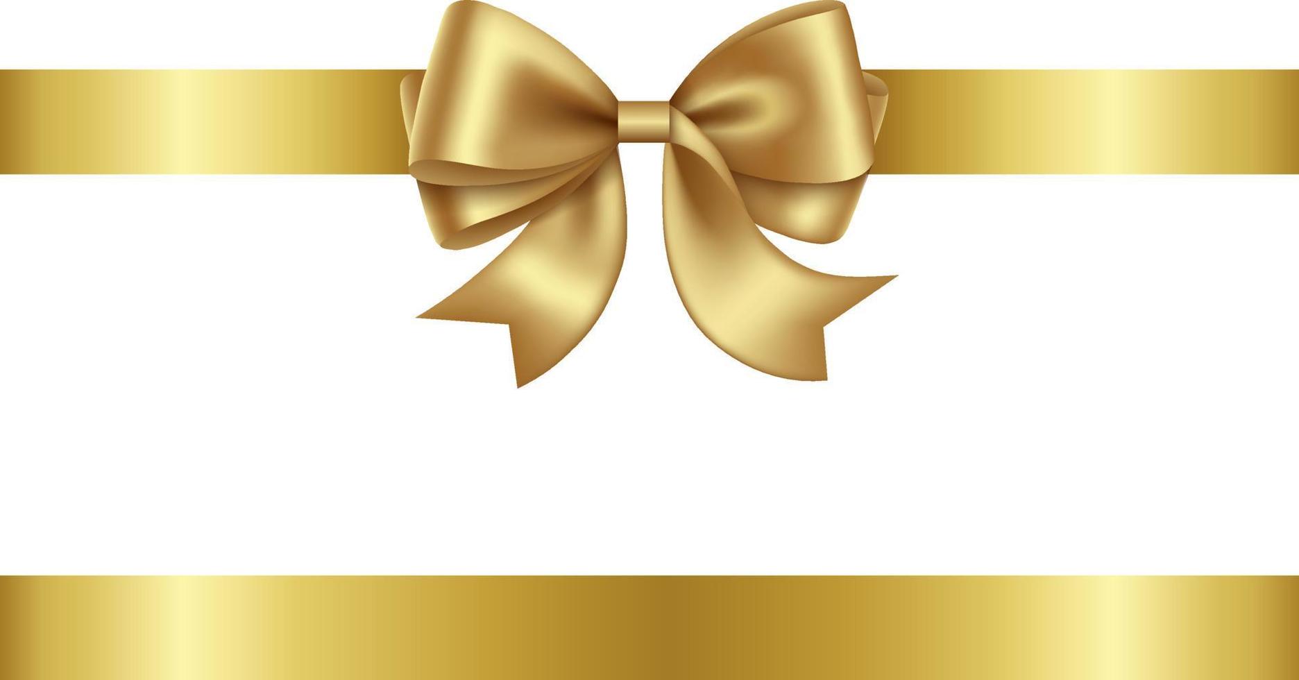 gold bow and ribbon vector