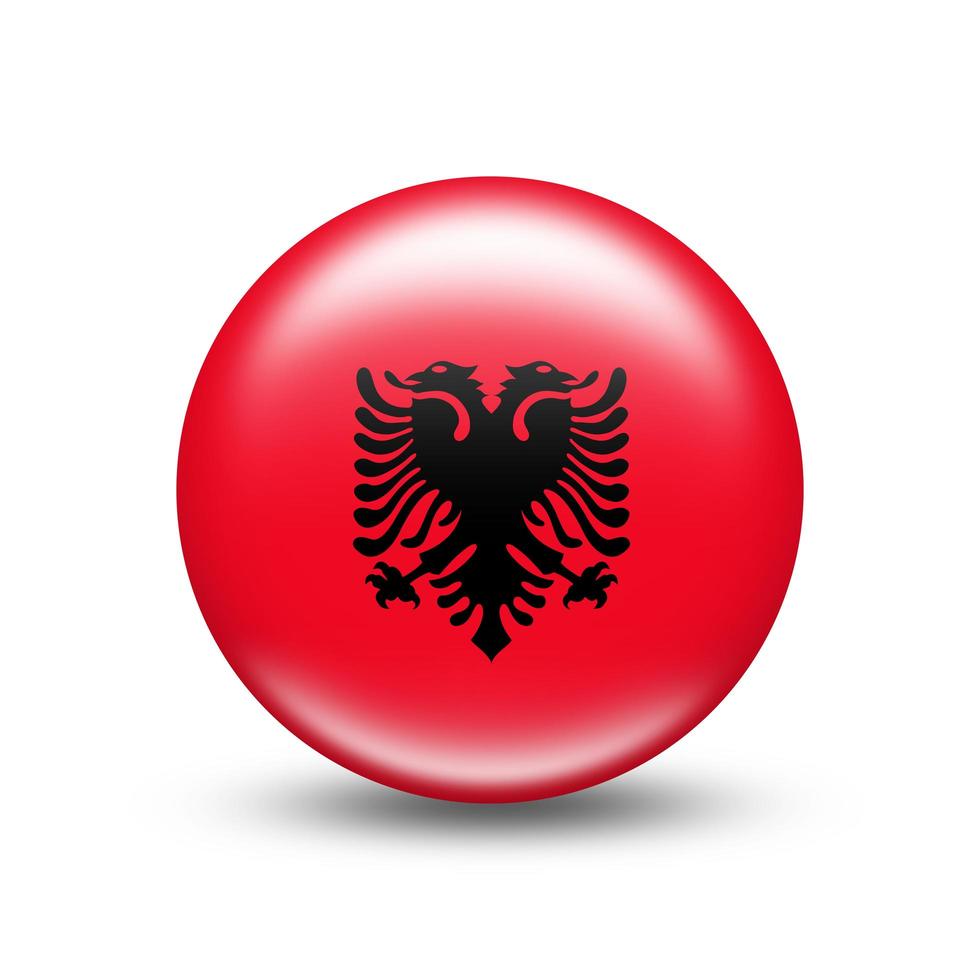 Albania country flag in sphere with shadow photo