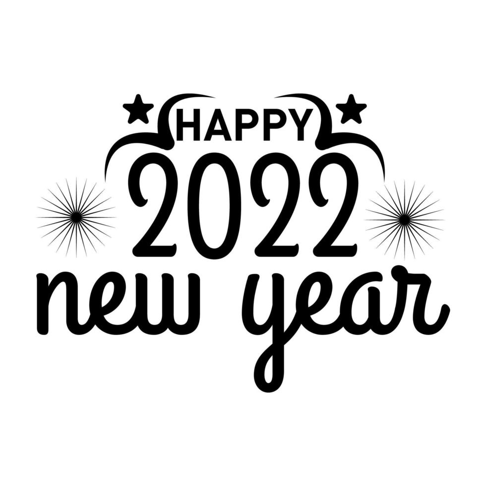 Heppy new year 2022 typography vector illustration