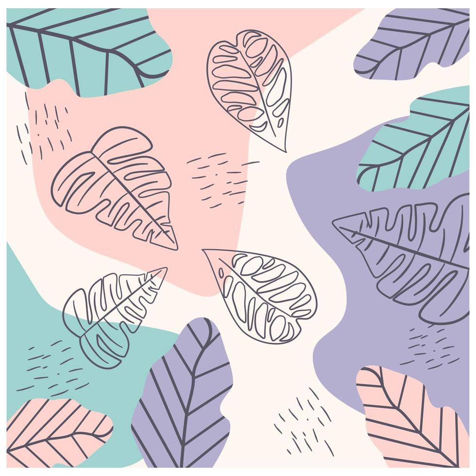 beautiful and cute  pastel colored leaves background vector