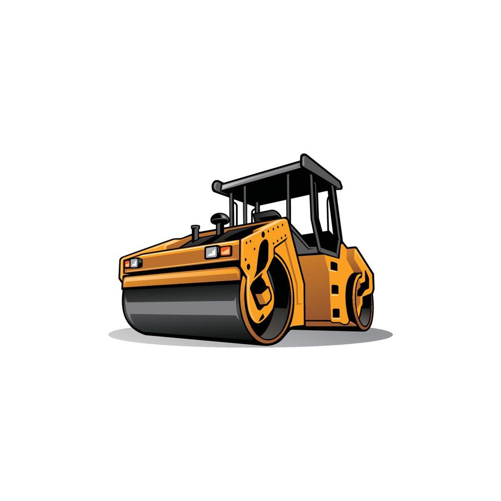 road roller asphalt construction vehicle vector