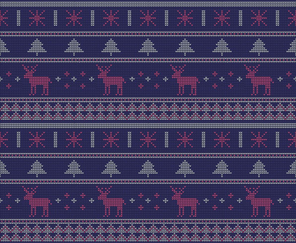 merry Christmas sweater knitting pattern vector