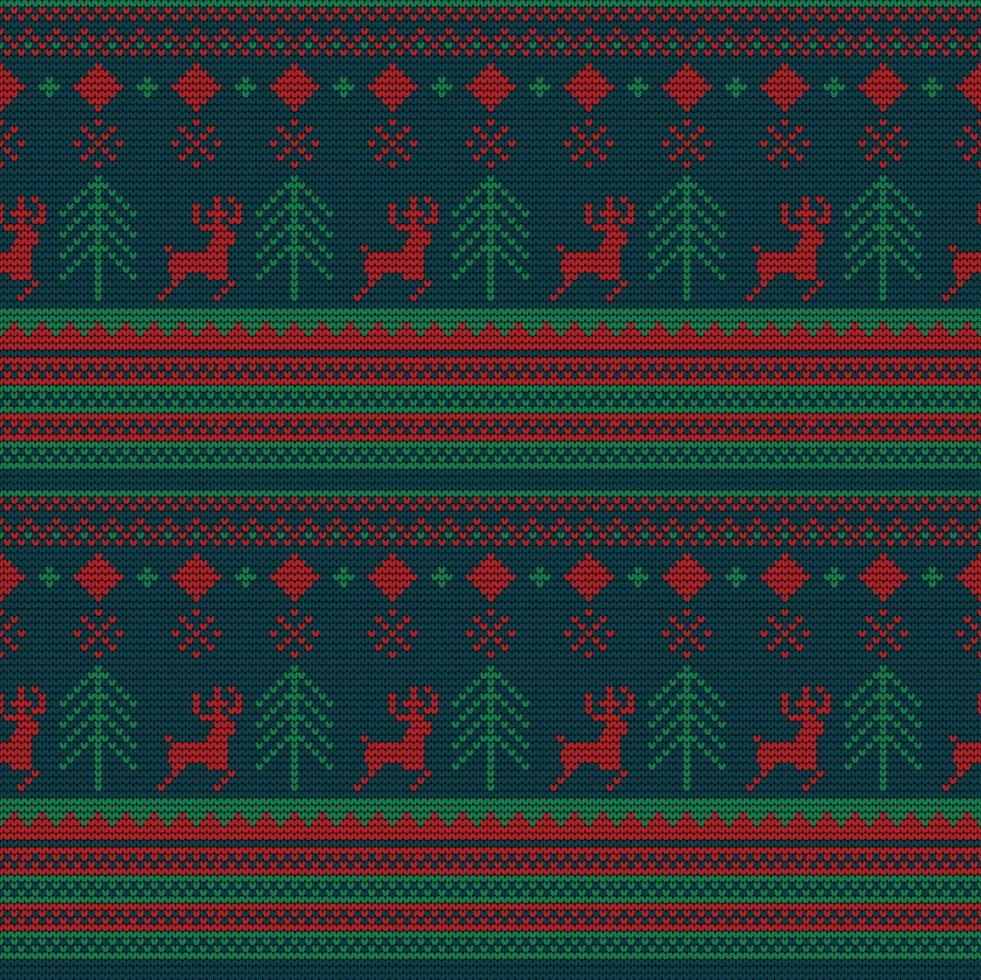 seamless Christmas knitting pattern vector