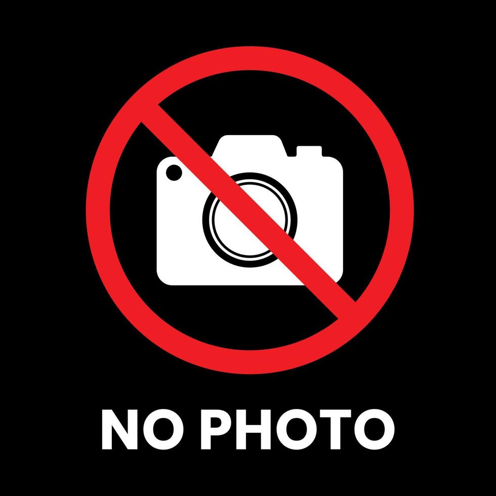 No Photo Sign Sticker with text inscription on isolated background vector