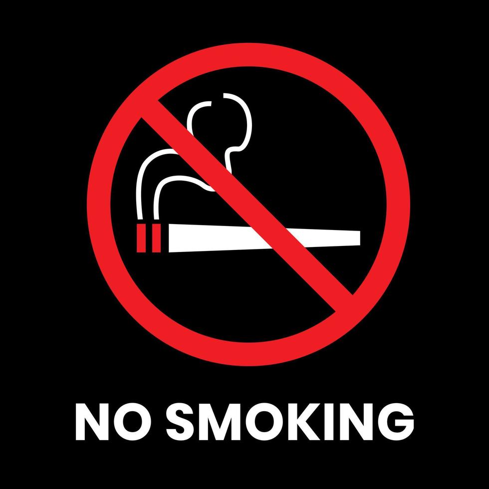 No Smoking Sign Sticker with inscription on isolated background vector