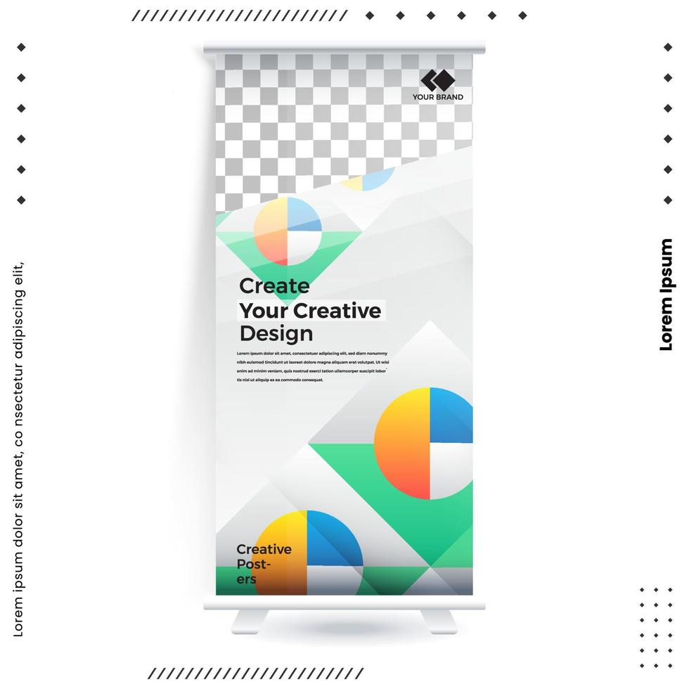 Business Roll Up Set. Standee Design. Banner Template, Abstract Blue Geometric Triangle Background vector, flyer, presentation, leaflet, j-flag, x-stand, x-banner, exhibition display vector