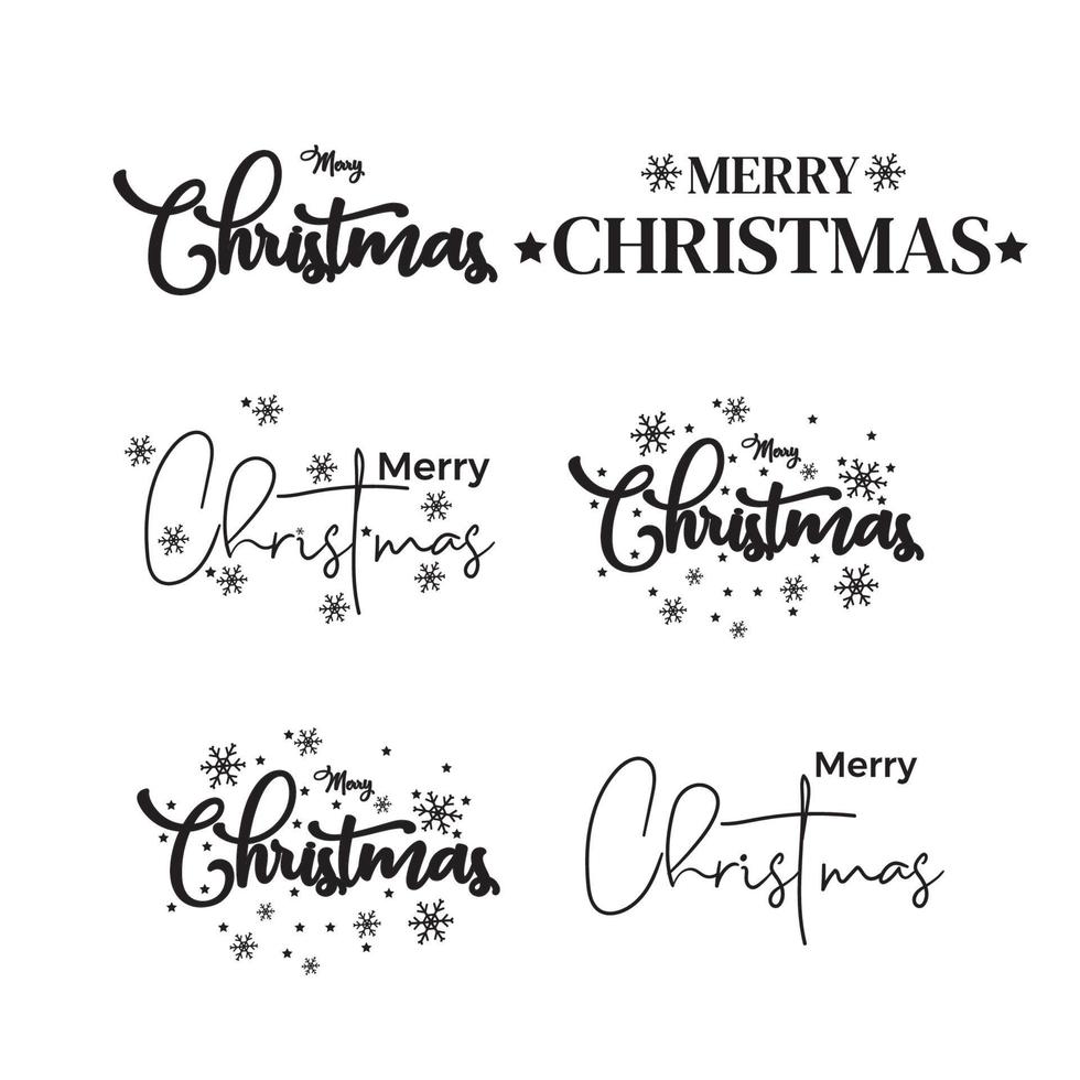 Merry Christmas and Happy New Year lettering template. Greeting card invitation with golden snowflakes. Winter holidays related typographic quote. Vector vintage illustration.