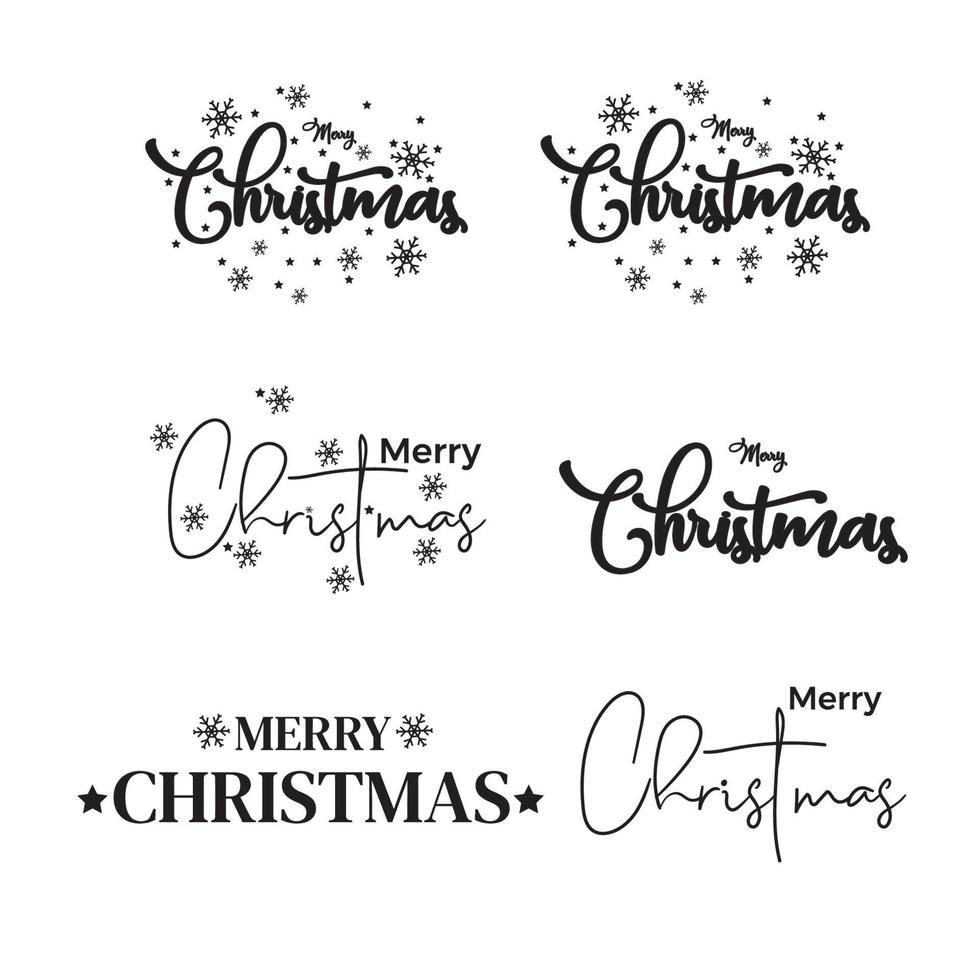 Merry Christmas and Happy New Year lettering template. Greeting card invitation with golden snowflakes. Winter holidays related typographic quote. Vector vintage illustration.