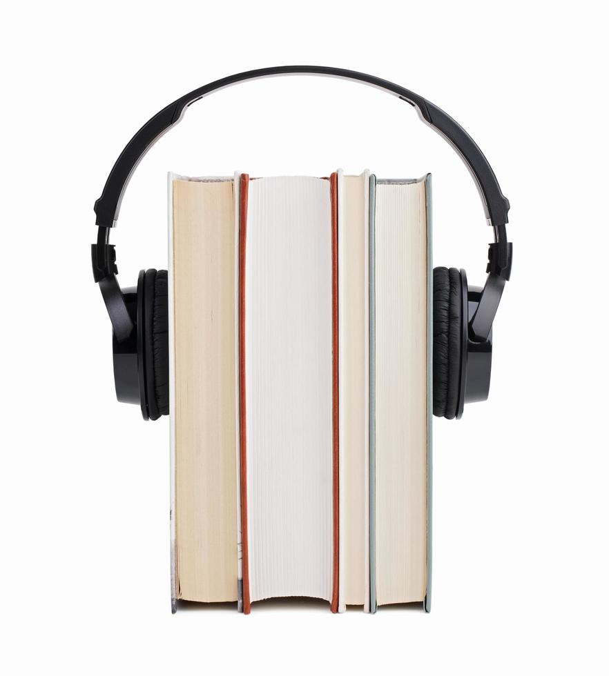 Headphones put on a few books photo