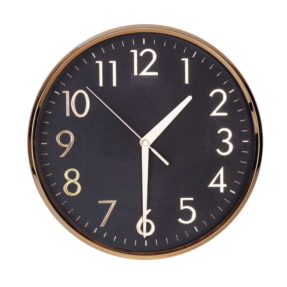 Clock shows half of the second photo