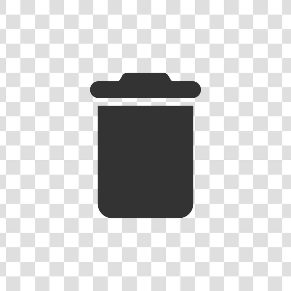 Trash bin. Vector isolated icons. Black vector trash dusbin sign icon isolated elements.