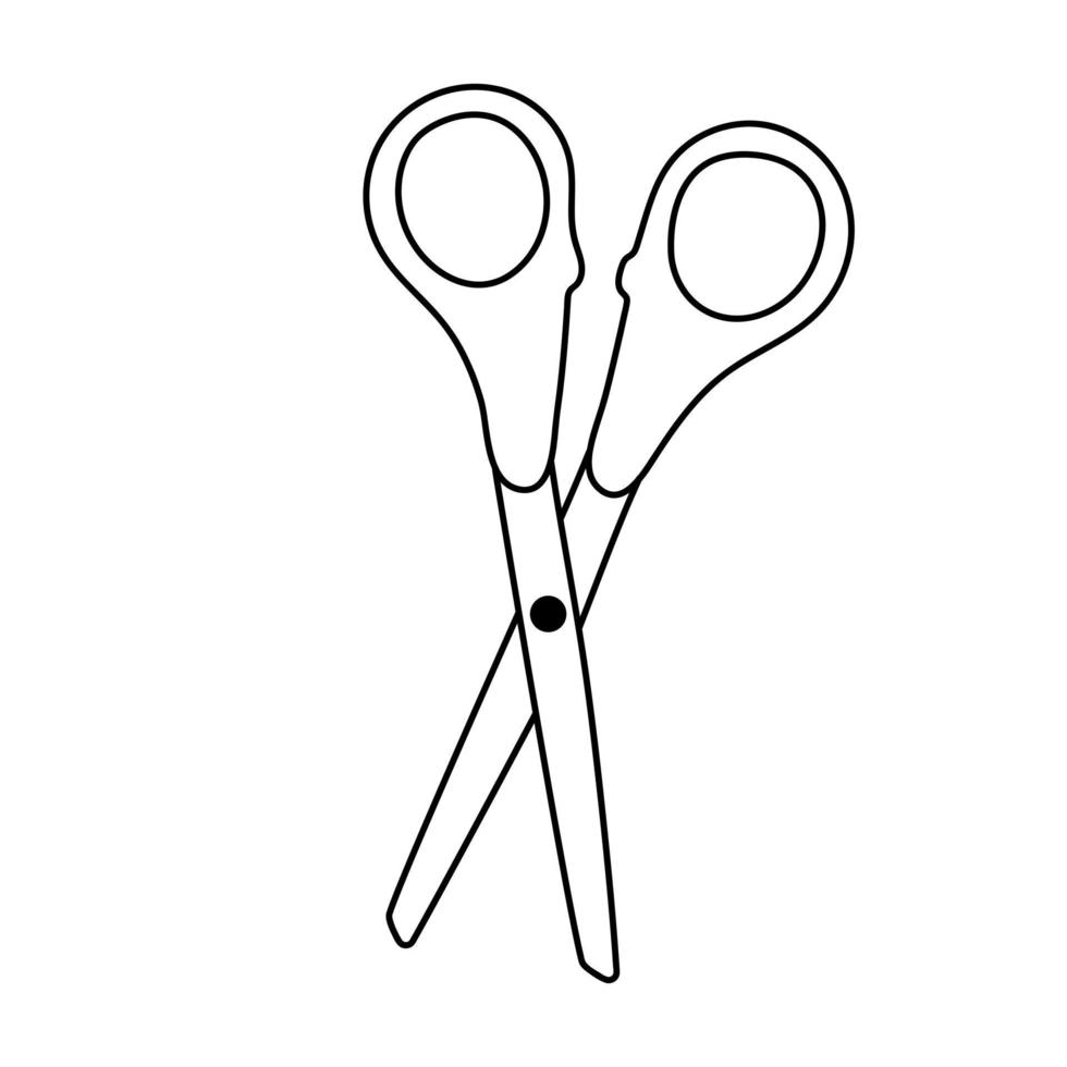 Scissors icon in doodle style. Vector illustration.