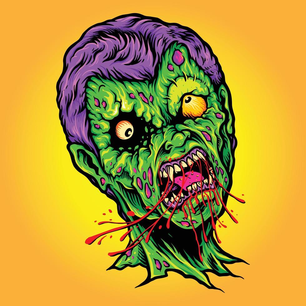 Monster eat Blood Horror Halloween Illustrations vector