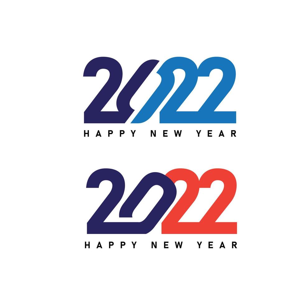 conjunto de diseño de texto feliz año nuevo 2022 vector