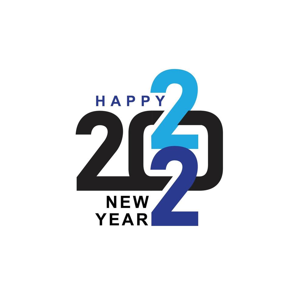 2022 Happy New Year 2022 text design vector