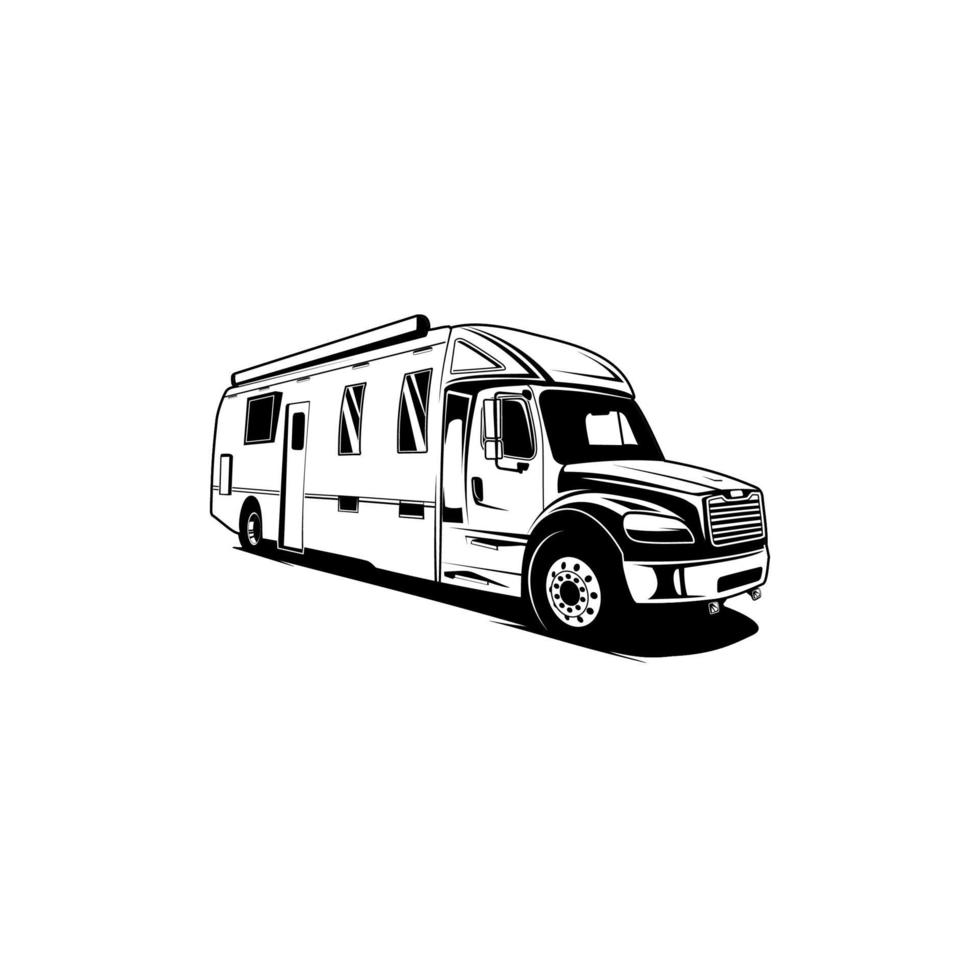 van classic adventure silhouette vector