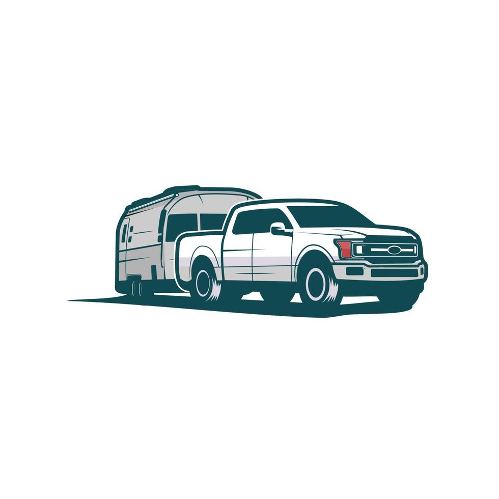 pickup truck adventure vector