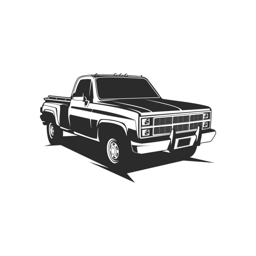 pickup truck classic silhouette vector