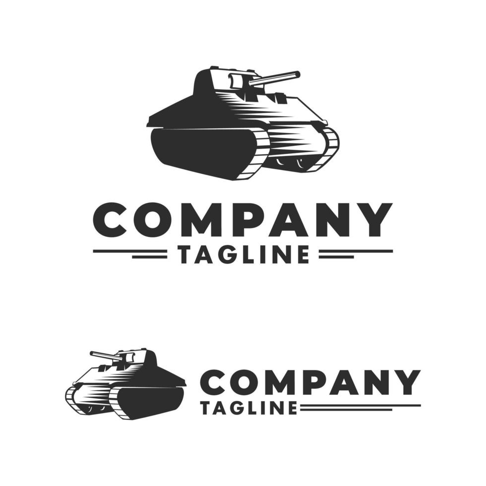 tanque antiguo logotipo adecuado para pegatinas y serigrafía vector