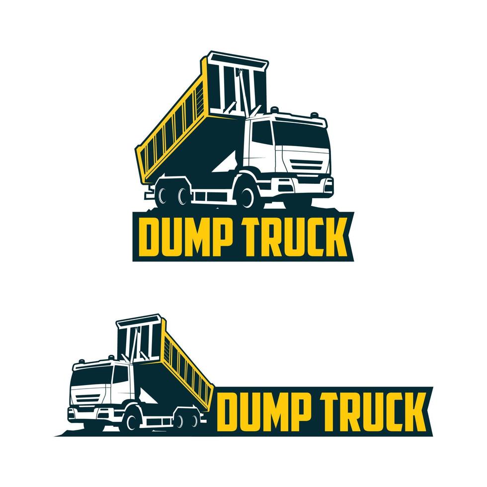 dump truck yellow color logo template vector