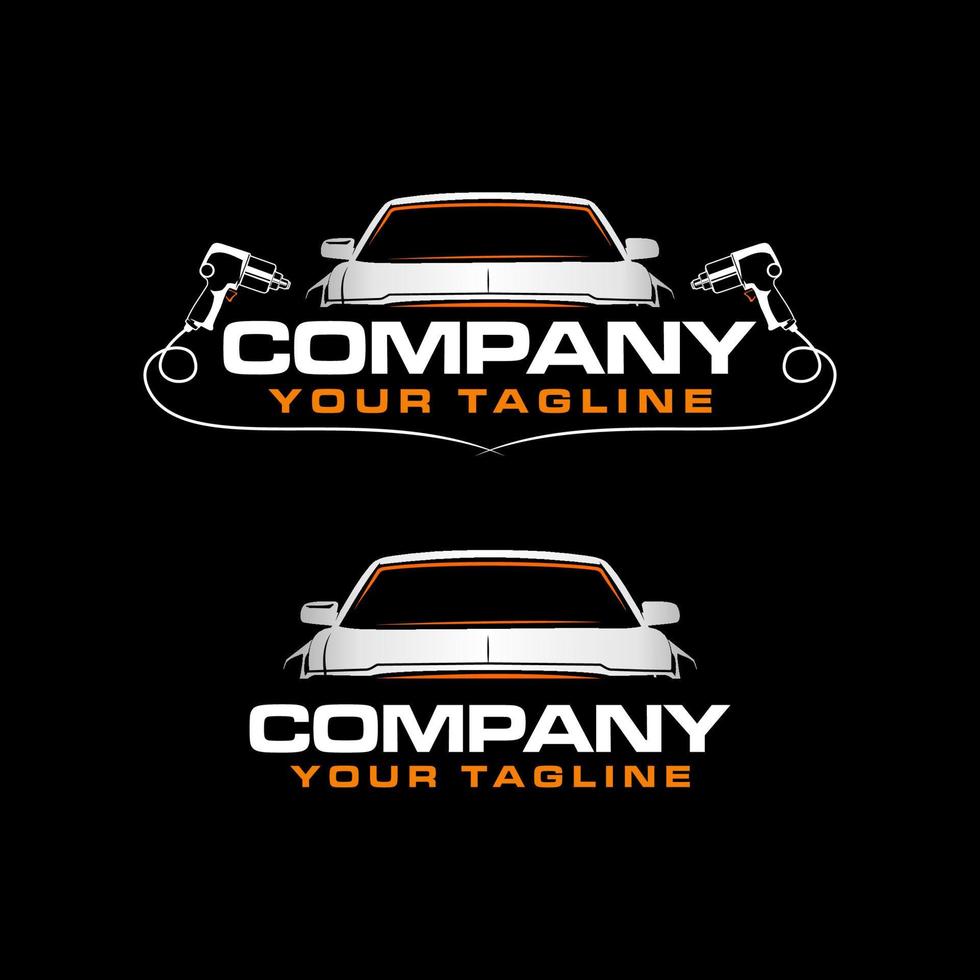 repair car logo template black background vector